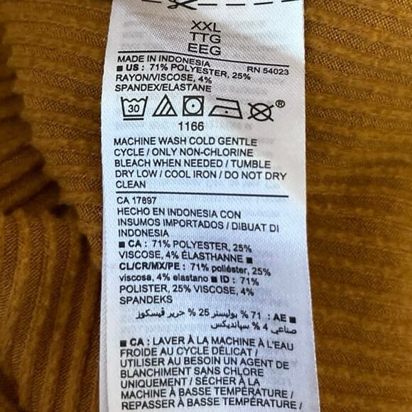 Old Navy Women's Orange Rib Knit Long Sleeve V-neck Wrap Tie Sweater Top Sz XXL - Picture 4 of 4